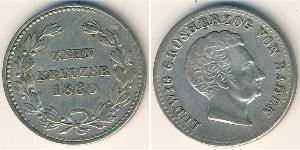 10 Kreuzer Grand Duchy of Baden (1806-1918) / Stati federali della Germania Argento Luigi I di Baden(1763 - 1830)