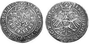 10 Kreuzer Ducado de Baviera (907 - 1623) Plata Alberto V de Baviera(1528 – 1579)