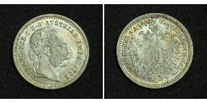 10 Kreuzer Imperio austrohúngaro (1867-1918) Plata Franz Joseph I (1830 - 1916)