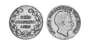 10 Kreuzer Grand Duchy of Baden (1806-1918) Silber Ludwig I. (Baden)(1763 - 1830)