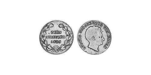10 Kreuzer Grand Duchy of Baden (1806-1918) Silber Ludwig I. (Baden)(1763 - 1830)