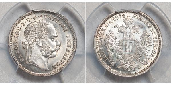 10 Kreuzer Österreich-Ungarn (1867-1918) Silber Franz Joseph I (1830 - 1916)
