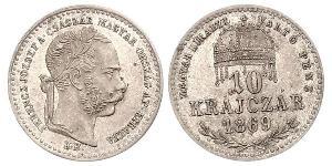 10 Kreuzer Österreich-Ungarn (1867-1918) / Königreich Ungarn (1000-1918) Silber Franz Joseph I (1830 - 1916)