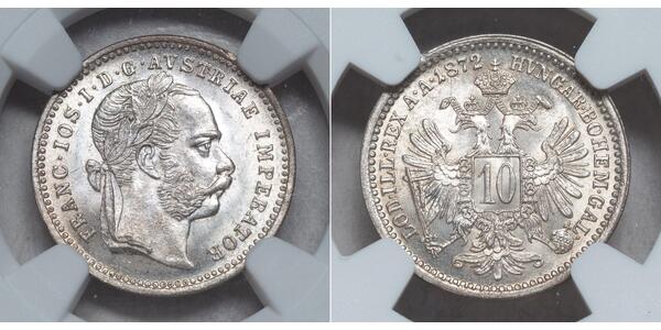 10 Kreuzer Austria-Hungary (1867-1918) Silver Franz Joseph I (1830 - 1916)