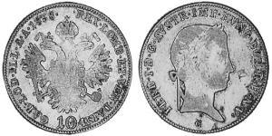 10 Kreuzer Austrian Empire (1804-1867) Silver 