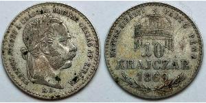 10 Kreuzer Kingdom of Hungary (1000-1918) / Austria-Hungary (1867-1918) Silver Franz Joseph I (1830 - 1916)