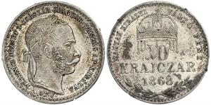 10 Kreuzer Kingdom of Hungary (1000-1918) / Austria-Hungary (1867-1918) Silver Franz Joseph I (1830 - 1916)