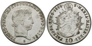 10 Kreuzer Royaume de Hongrie (1000-1918)  Ferdinand I of Austria (1793 - 1875)