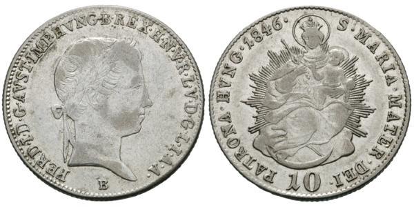 10 Kreuzer 匈牙利王国  Ferdinand I of Austria (1793 - 1875)
