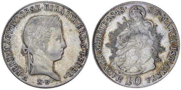 10 Kreuzer 匈牙利王国  Ferdinand I of Austria (1793 - 1875)