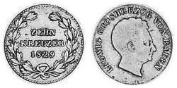 10 Kreuzer 巴登大公國 (1806 - 1918) 銀 路德维希一世 (巴登)