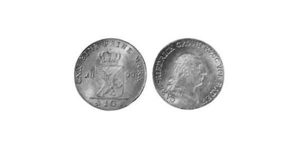 10 Kreuzer 巴登大公國 (1806 - 1918) 銀 