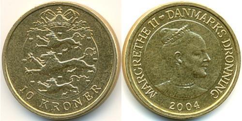 10 Krone Danimarca Alluminio/Bronzo 