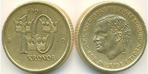 10 Krone Suecia Aluminio/Bronce 