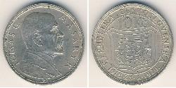 10 Krone Tchécoslovaquie  (1918-1992) Argent 