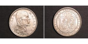 10 Krone Tchécoslovaquie  (1918-1992) Argent 