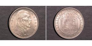 10 Krone Tchécoslovaquie  (1918-1992) Argent 