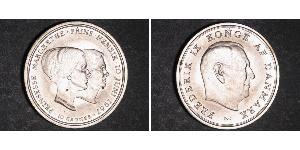 10 Krone Danimarca Argento Margherita II di Danimarca (1940-) / Federico IX di Danimarca (1899 - 1972)