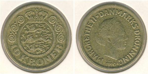 10 Krone Denmark Bronze/Aluminium Margrethe II of Denmark (1940-)