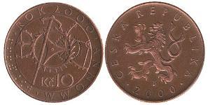 10 Krone República Checa Cobre/Acero 