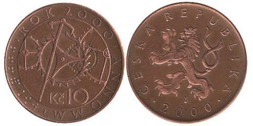 10 Krone República Checa Cobre/Acero 