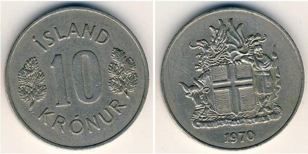 10 Krone Iceland Copper/Nickel 
