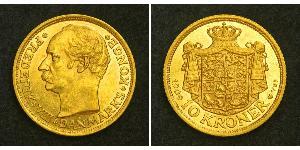 10 Krone Denmark Gold Frederick VIII of Denmark (1843 - 1912)