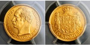 10 Krone Denmark Gold Frederick VIII of Denmark (1843 - 1912)