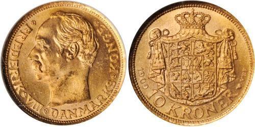 10 Krone Denmark Gold Frederick VIII of Denmark (1843 - 1912)