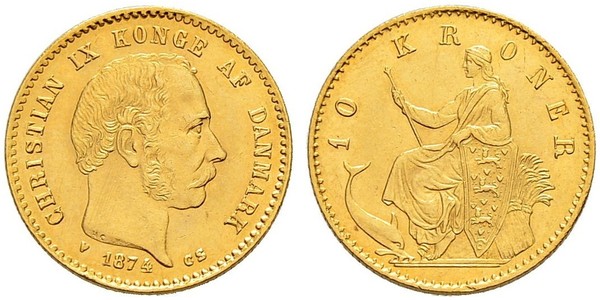 10 Krone Denmark Gold Christian IX of Denmark (1818-1906)