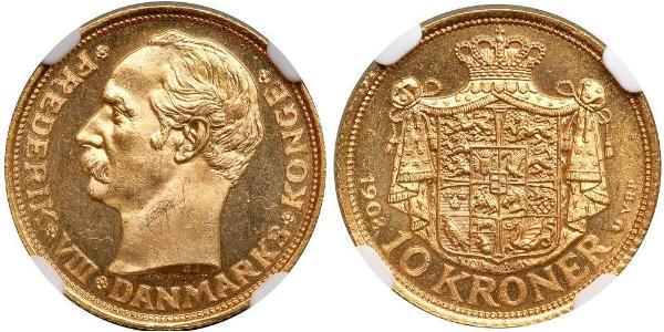 10 Krone Denmark Gold Frederick VIII of Denmark (1843 - 1912)