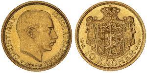 10 Krone Dänemark Gold Christian X. (1870 - 1947)