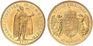 10 Krone Königreich Ungarn (1000-1918) Gold Franz Joseph I (1830 - 1916)