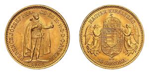 10 Krone Königreich Ungarn (1000-1918) Gold Franz Joseph I (1830 - 1916)