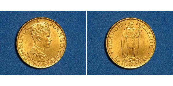 10 Krone Norway Gold Haakon VII of Norway (1872 - 1957)