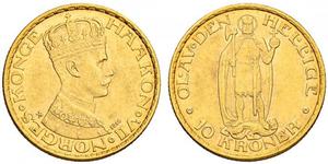 10 Krone Norwegen Gold Haakon VII. (1872 - 1957)