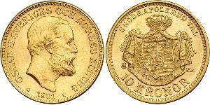 10 Krone Sweden Gold Oscar II of Sweden (1829-1907)