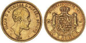 10 Krone Sweden Gold Oscar II of Sweden (1829-1907)