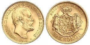 10 Krone Sweden Gold Oscar II of Sweden (1829-1907)