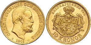 10 Krone Sweden Gold Oscar II of Sweden (1829-1907)