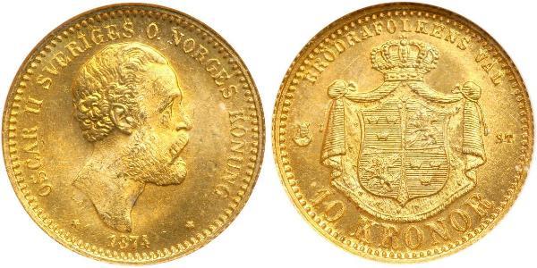 10 Krone Sweden Gold Oscar II of Sweden (1829-1907)