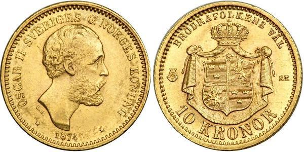 10 Krone Sweden Gold Oscar II of Sweden (1829-1907)