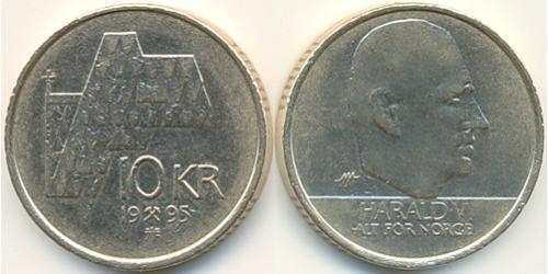 10 Krone Norvège Laiton 