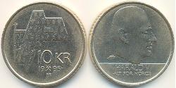 10 Krone Norwegen Messing 
