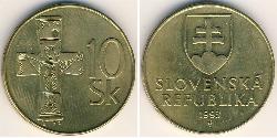 10 Krone Slowakei Messing 