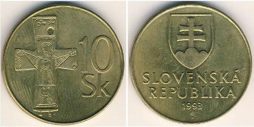 10 Krone Slowakei Messing 