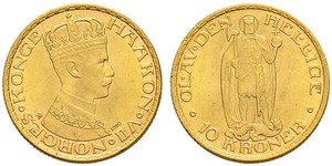 10 Krone Norvège Or Haakon VII de Norvège (1872 - 1957)