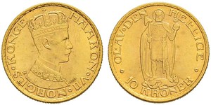 10 Krone Norvège Or Haakon VII de Norvège (1872 - 1957)