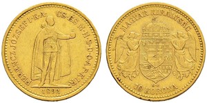 10 Krone Royaume de Hongrie (1000-1918) Or Franz Joseph I (1830 - 1916)