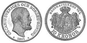 10 Krone Suède Or Oscar II de Suède (1829-1907)